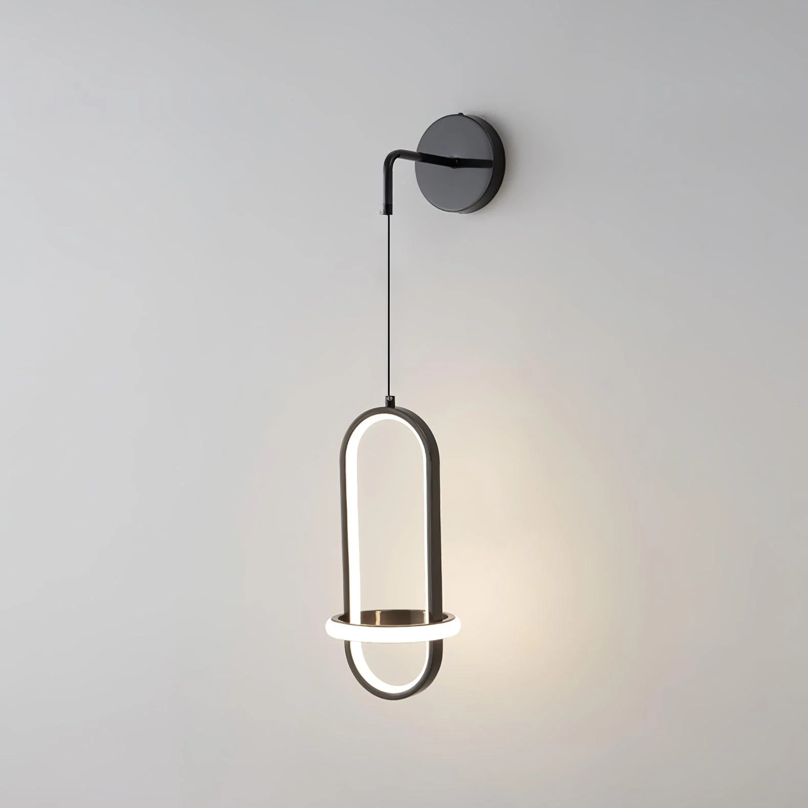 Vivianne Modern Minimalist Oval Brass Wall Light - Image 6