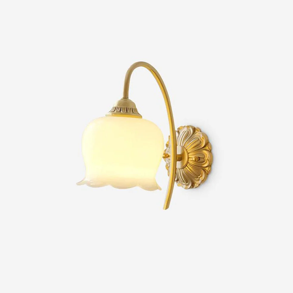 Vivinir Art Flower Brass Resin Wall Lamp