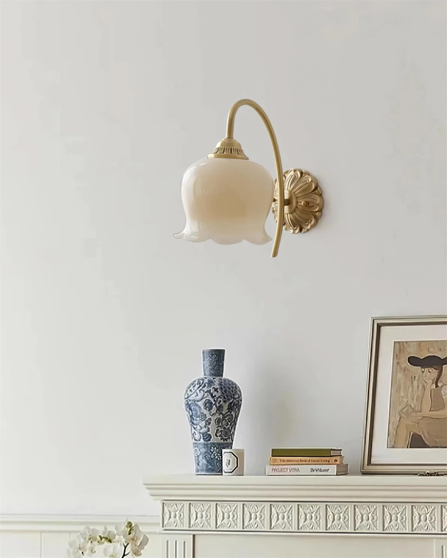 Vivinir Art Flower Brass Resin Wall Lamp - Image 30