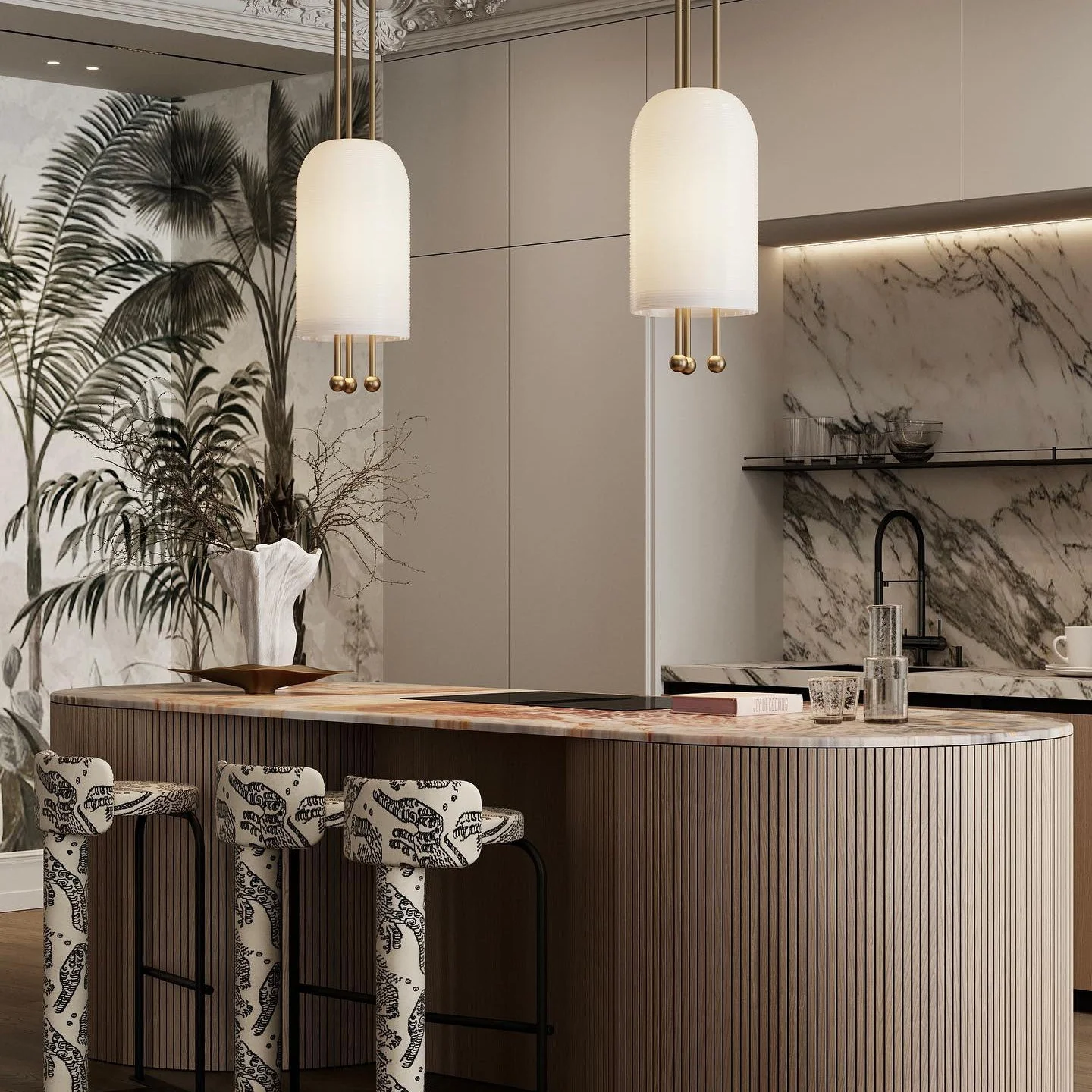 Voloraris Traditional Elegance Glass Pendant Light - Image 4