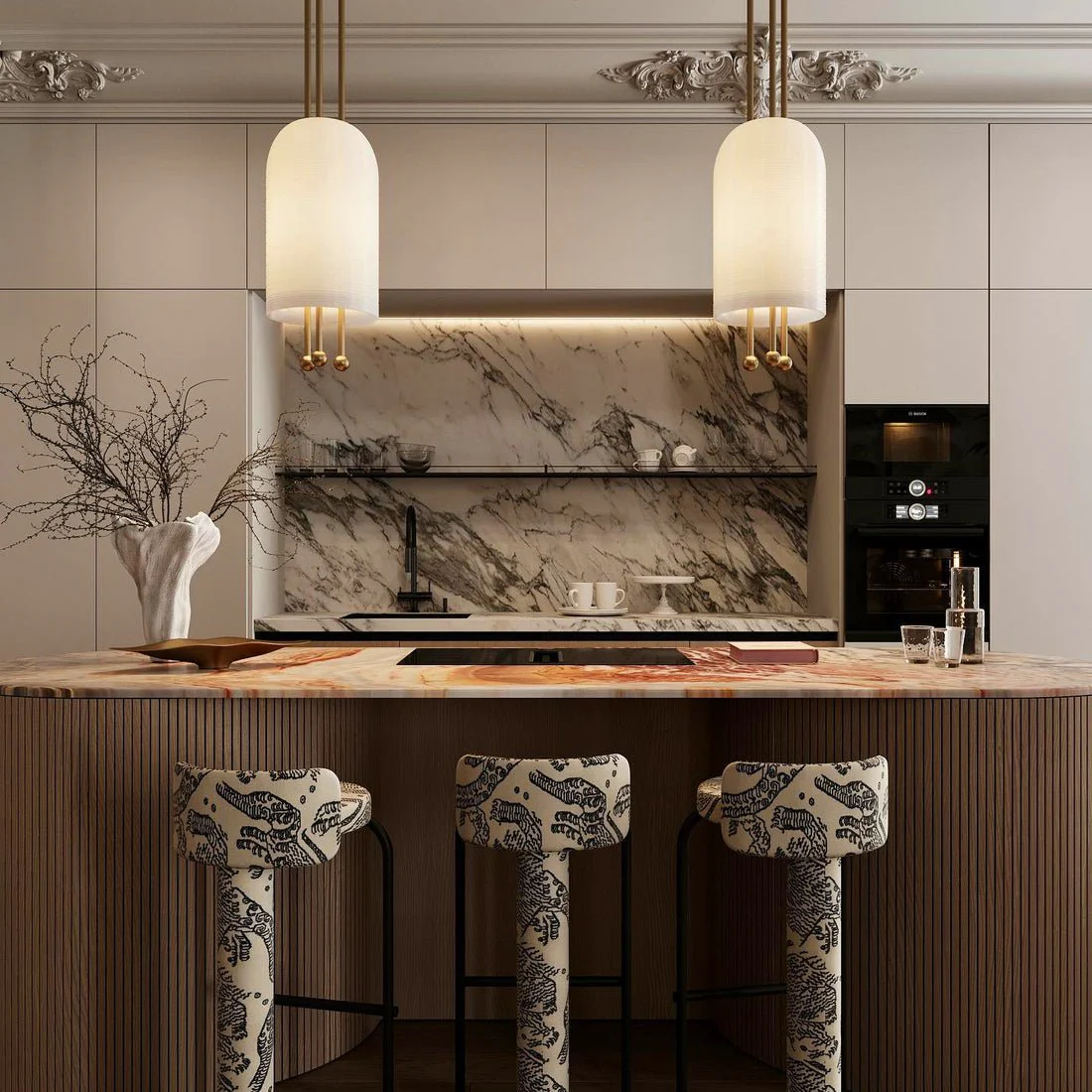 Voloraris Traditional Elegance Glass Pendant Light - Image 8