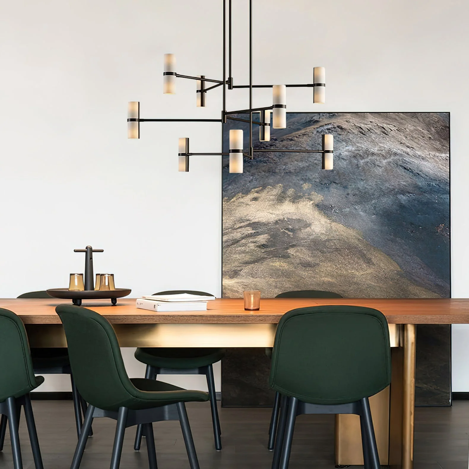 Voltaire Chandelier Brass Contemporary - Image 2