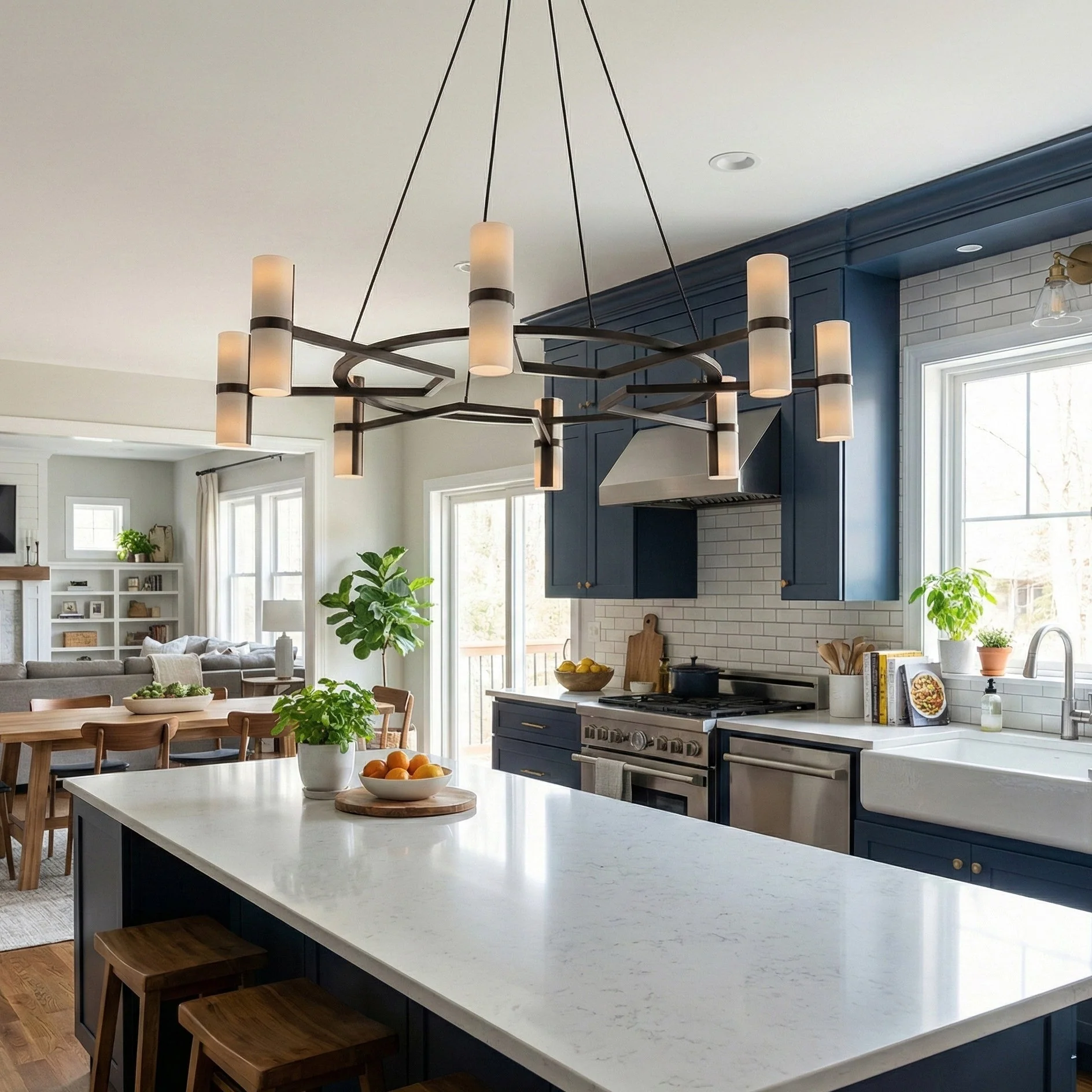 Voltaire Contemporary Brass Chandelier - Image 4
