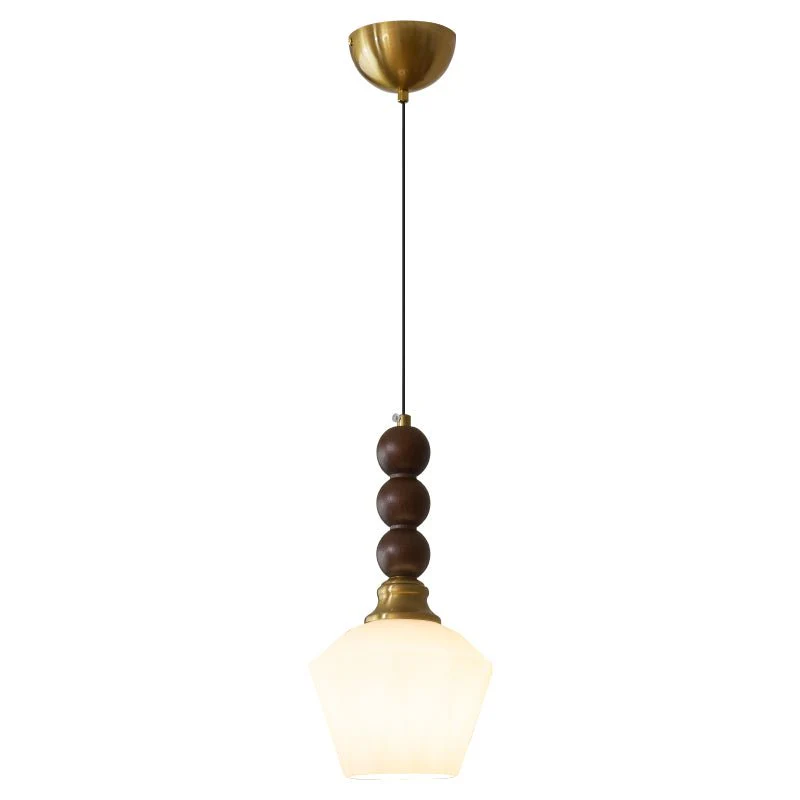 Vothaila Traditional Elegance Vintage Glass Wood Pendant Light - Image 43