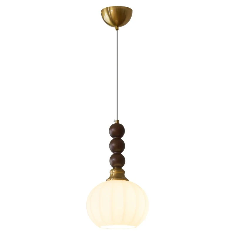 Vothaila Traditional Elegance Vintage Glass Wood Pendant Light - Image 49