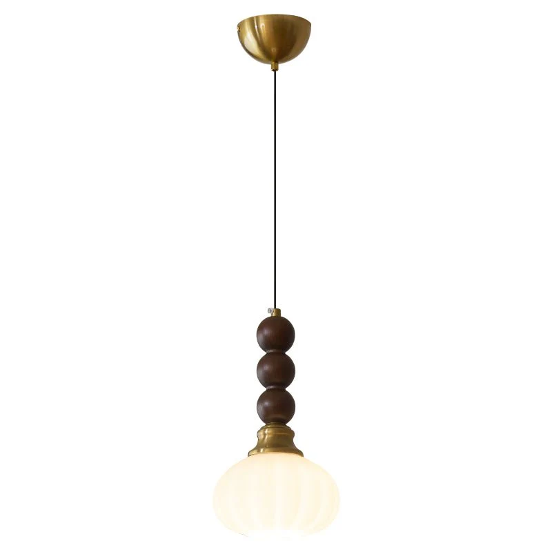 Vothaila Traditional Elegance Vintage Glass Wood Pendant Light - Image 53