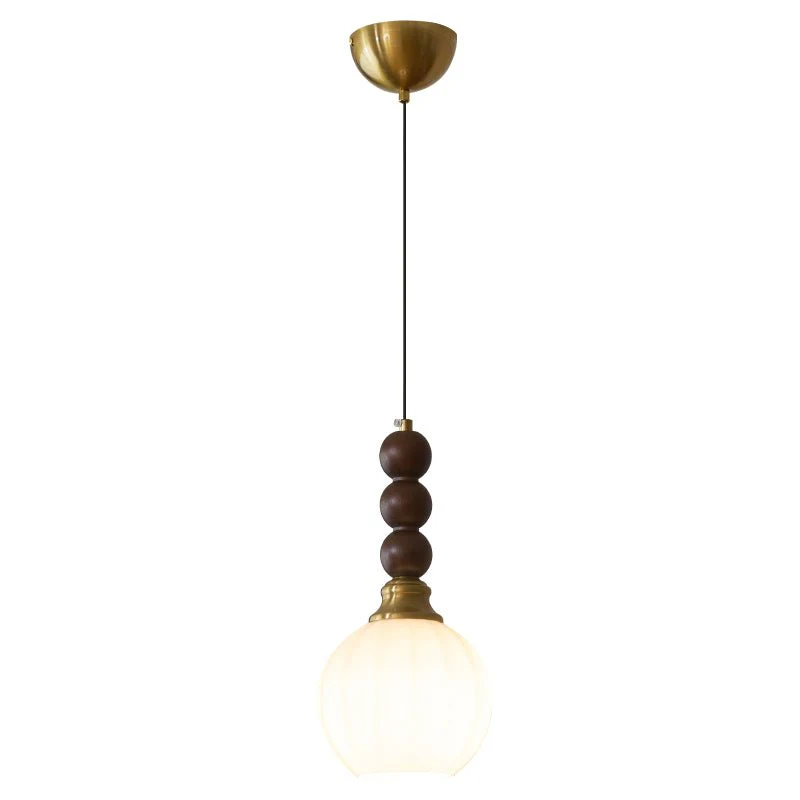 Vothaila Traditional Elegance Vintage Glass Wood Pendant Light - Image 54