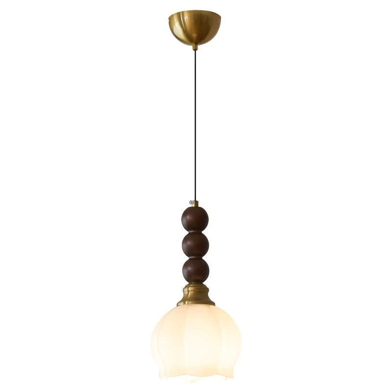 Vothaila Traditional Elegance Vintage Glass Wood Pendant Light - Image 57