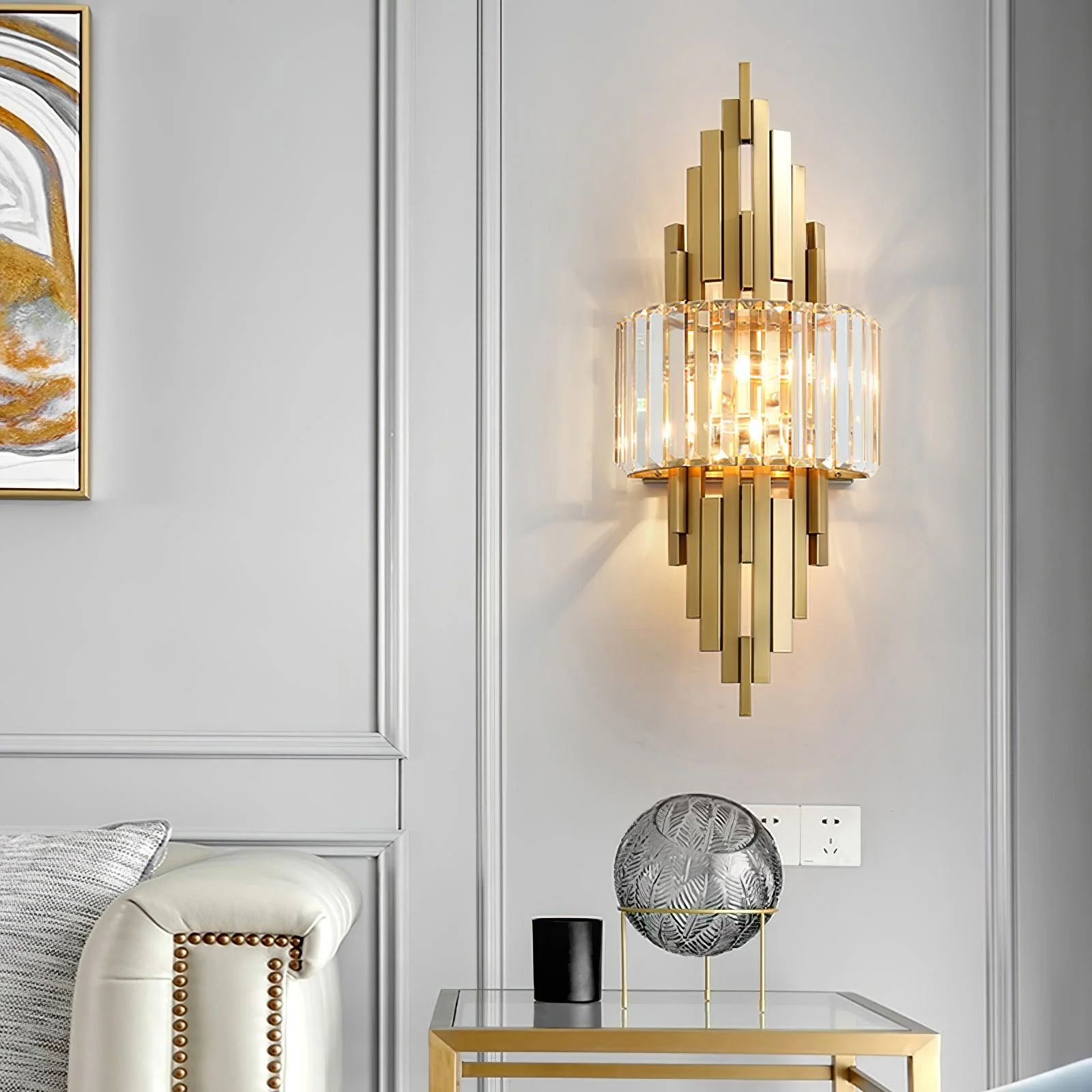 Voveliel Postmodern Luxury Crystal Glass Wall Lamp - Image 16