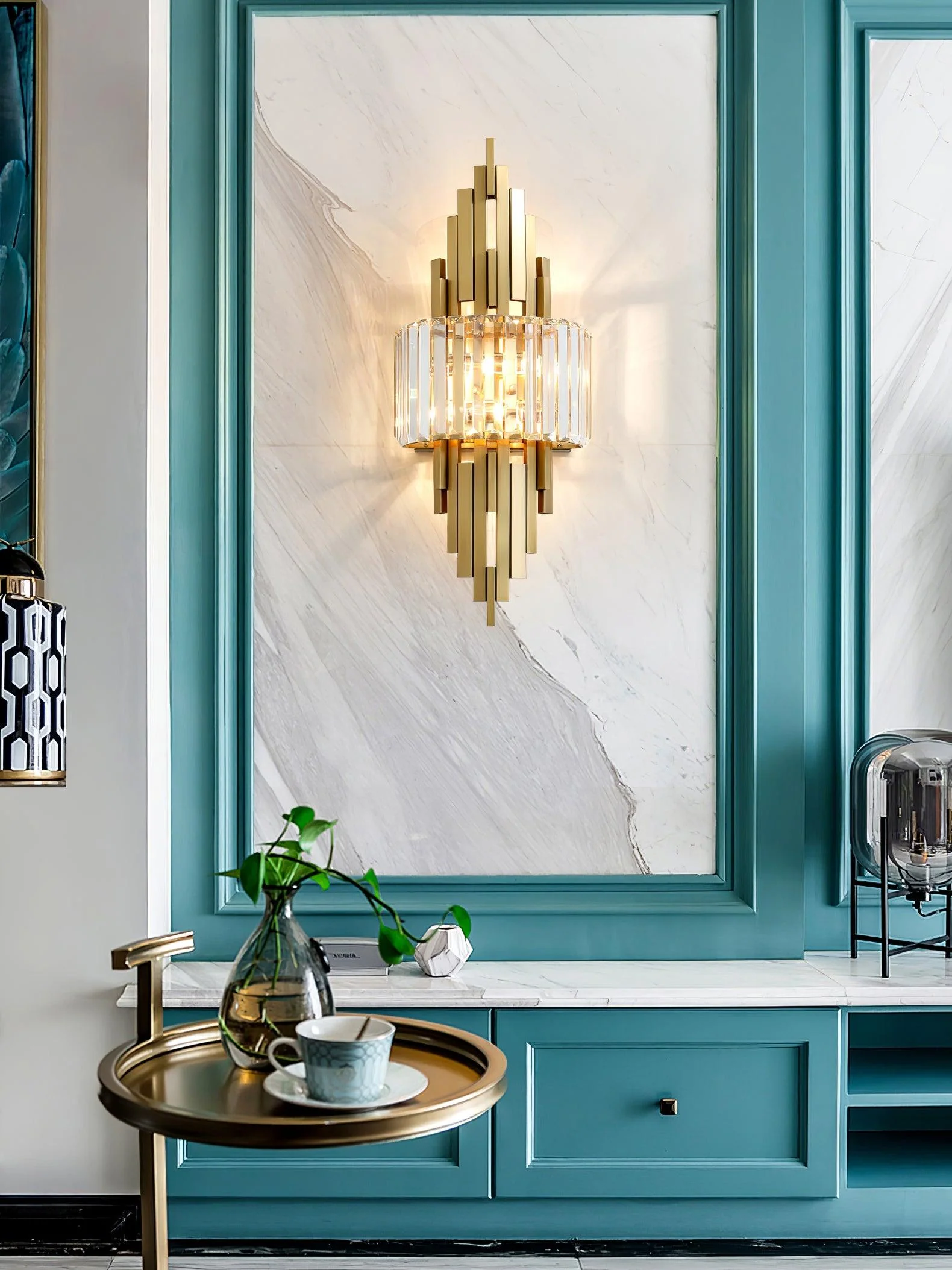 Voveliel Postmodern Luxury Crystal Glass Wall Lamp - Image 5