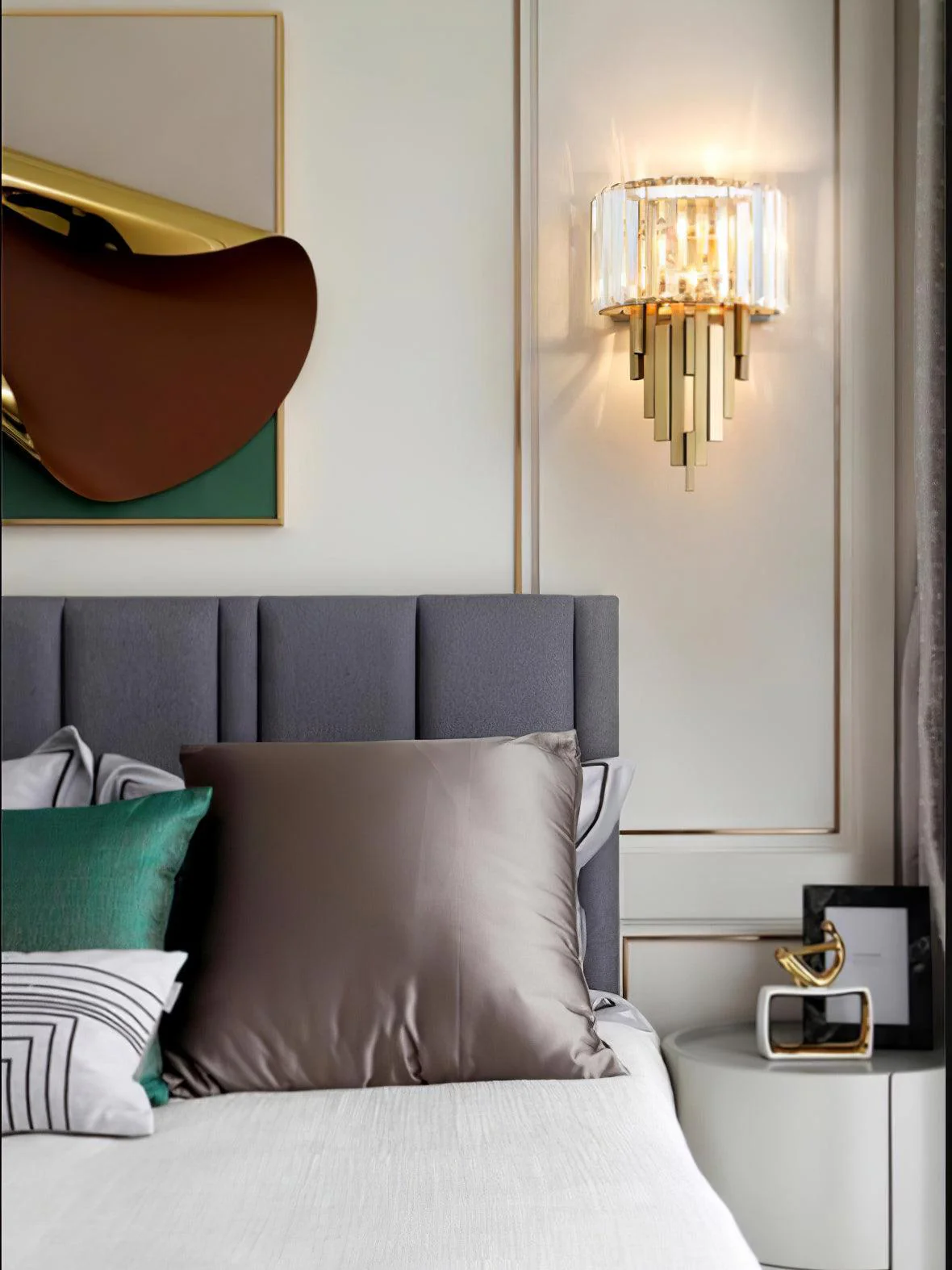 Voveliel Postmodern Luxury Crystal Glass Wall Lamp - Image 7
