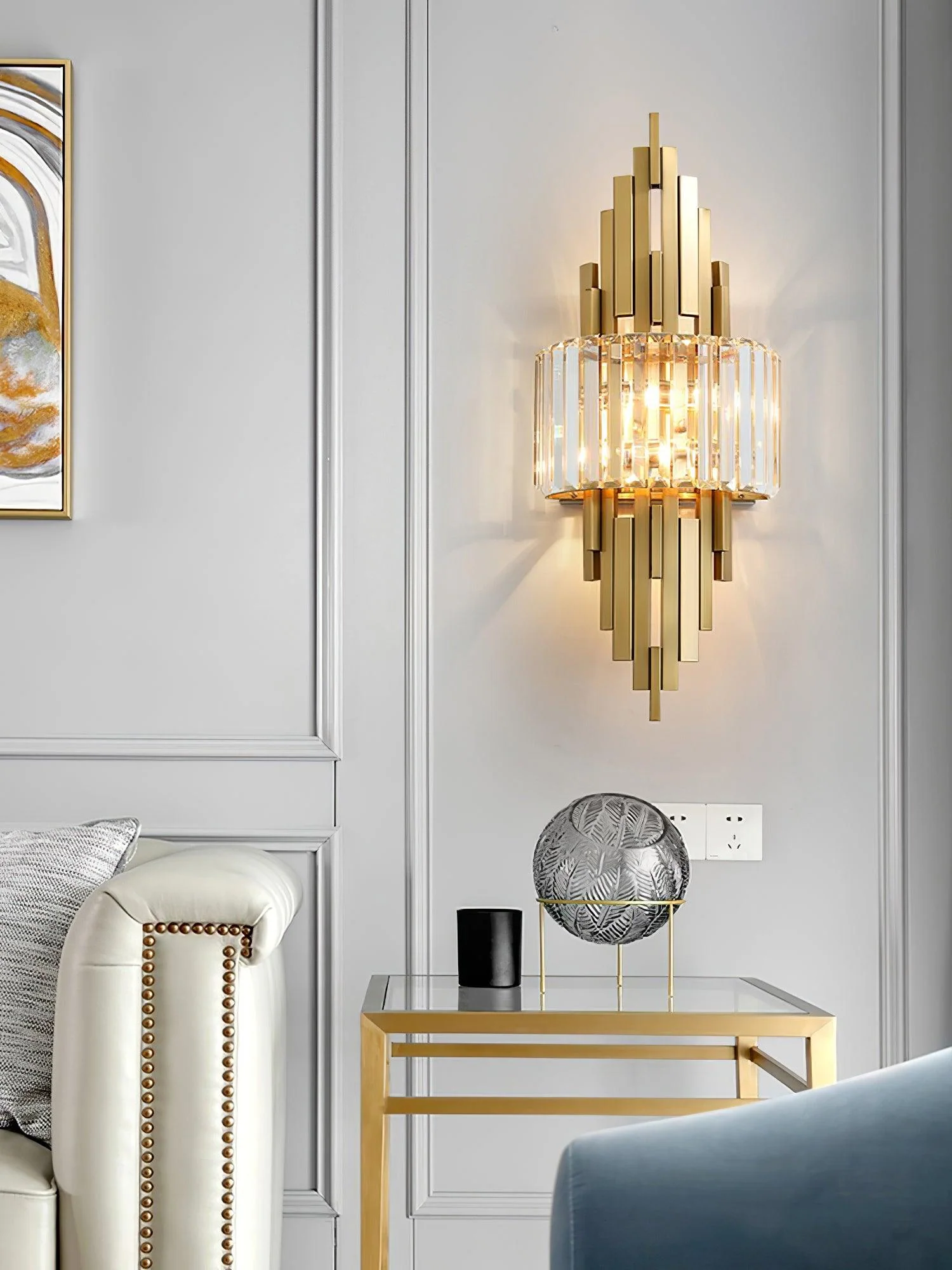 Voveliel Postmodern Luxury Crystal Glass Wall Lamp - Image 9
