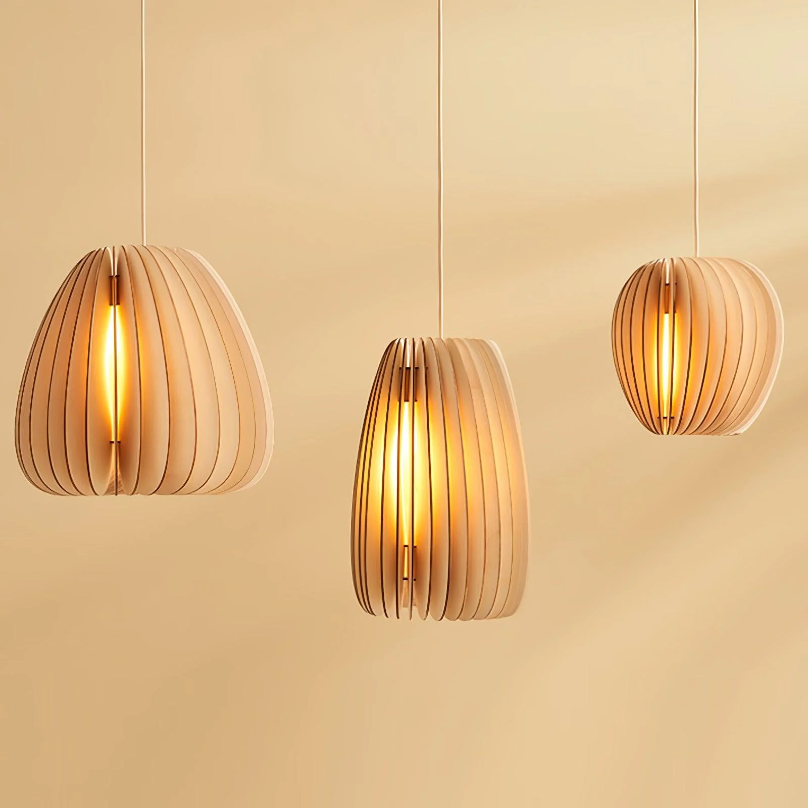 Vovene Elegance Unique Orb Wooden Pendant Lamp - Image 4