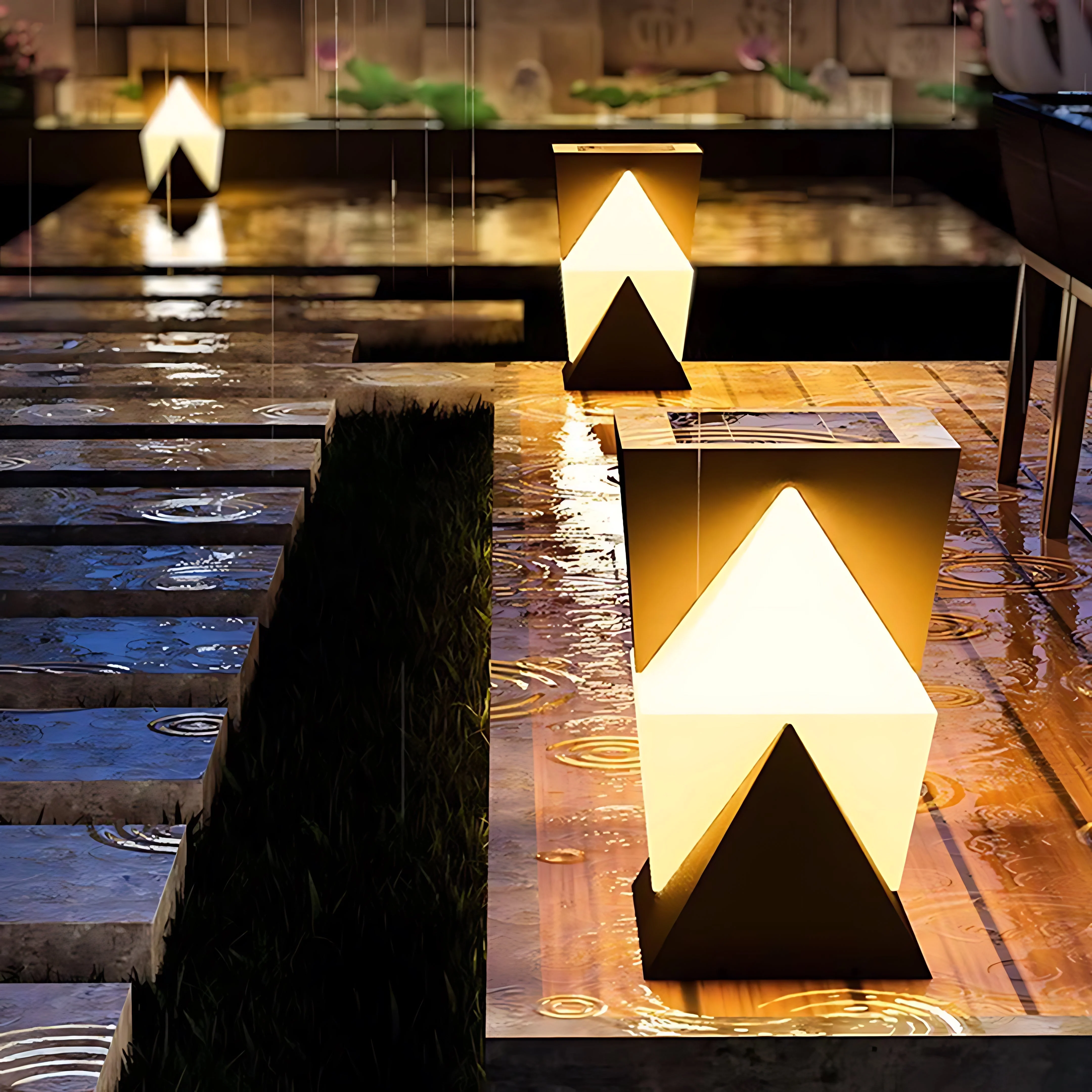 Walth Special Shaped Modern PE Outdoor Piller Light - Image 9