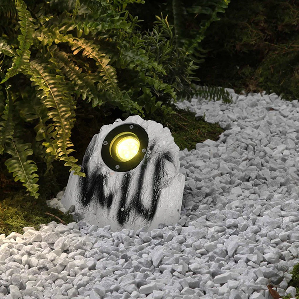Walton Stone-Inspired Warm Illumination Resin Outdoor Light