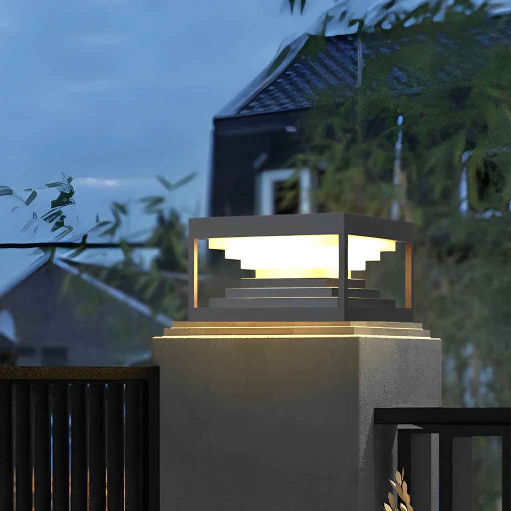Wane Square Creative LED Steel Outdoor Post Caps Lights - Image 2