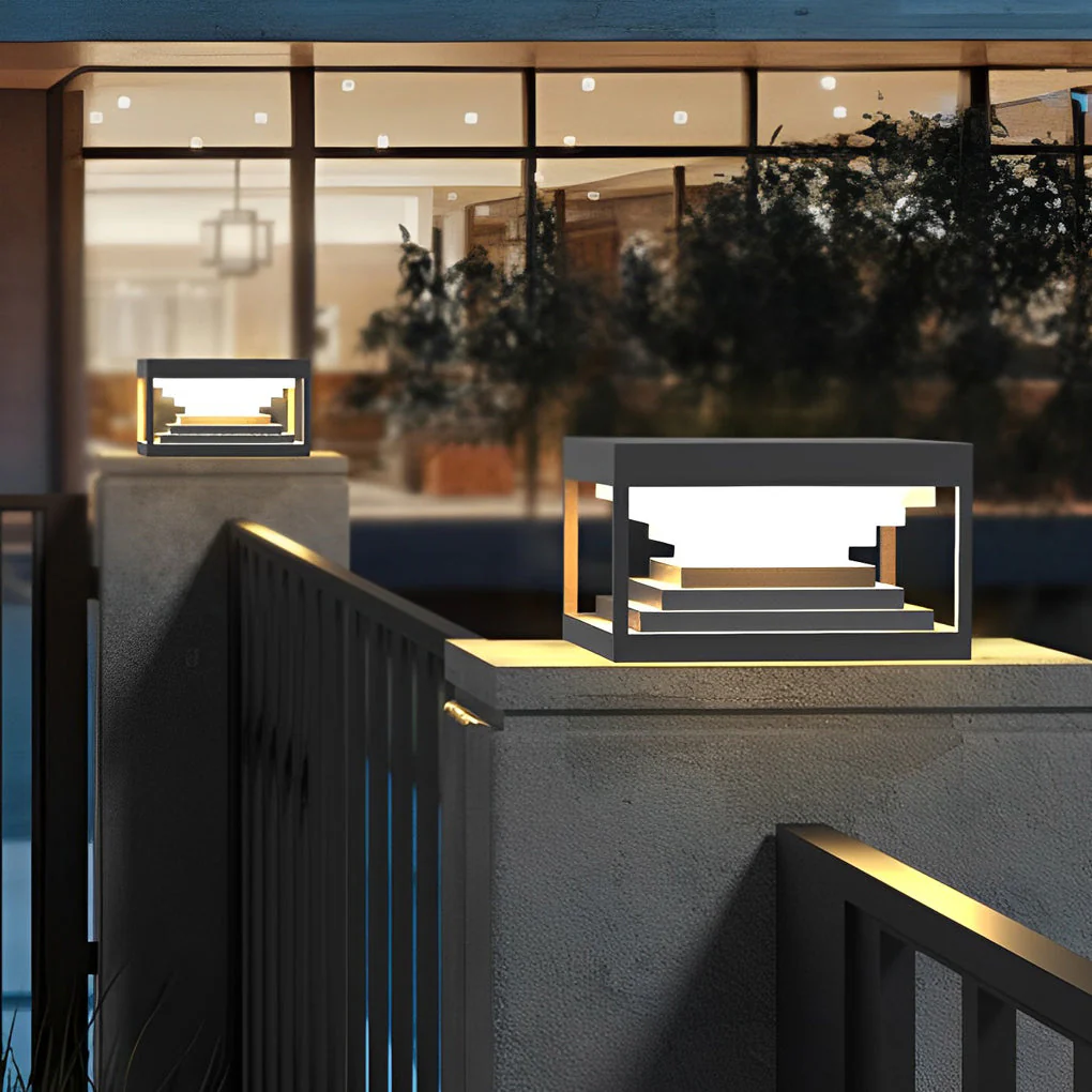 Wane Square Creative LED Steel Outdoor Post Caps Lights - Image 3
