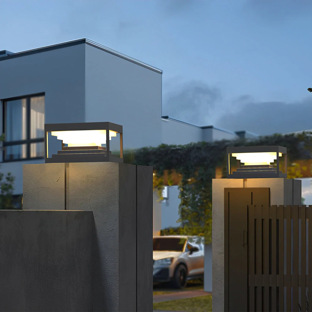 Wane Square Creative LED Steel Outdoor Post Caps Lights - Image 4