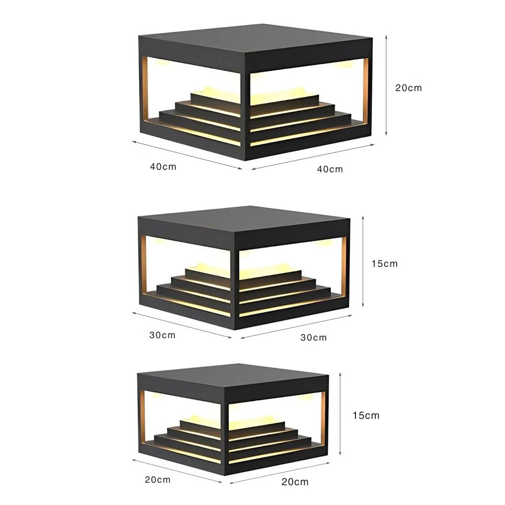 Wane Square Creative LED Steel Outdoor Post Caps Lights - Image 7