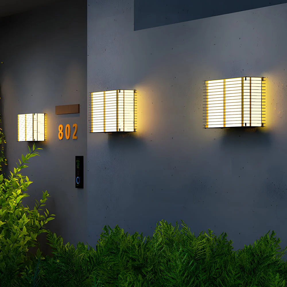 Ware Square Grids Modern Stainless Steel Outdoor Wall Lights - Image 2
