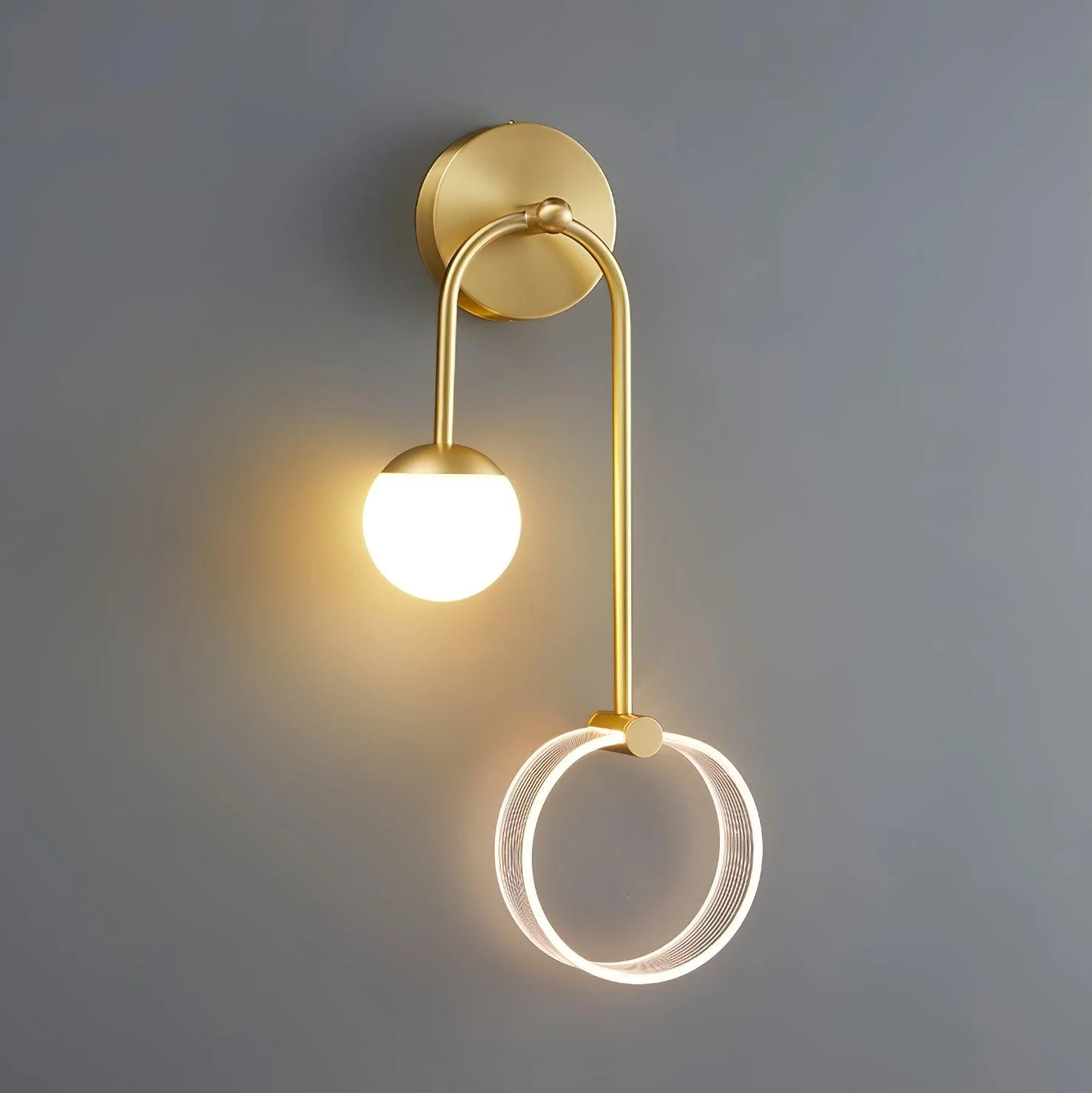 Warren Modern Minimalist LED Brass Wall Light - Image 9