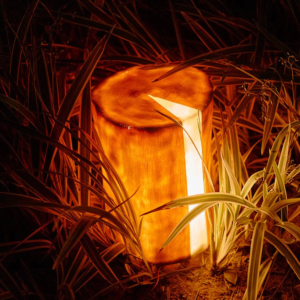 Warrior Realistic Tree Stump LED Cylindrical Resin Outdoor Lights - Image 7