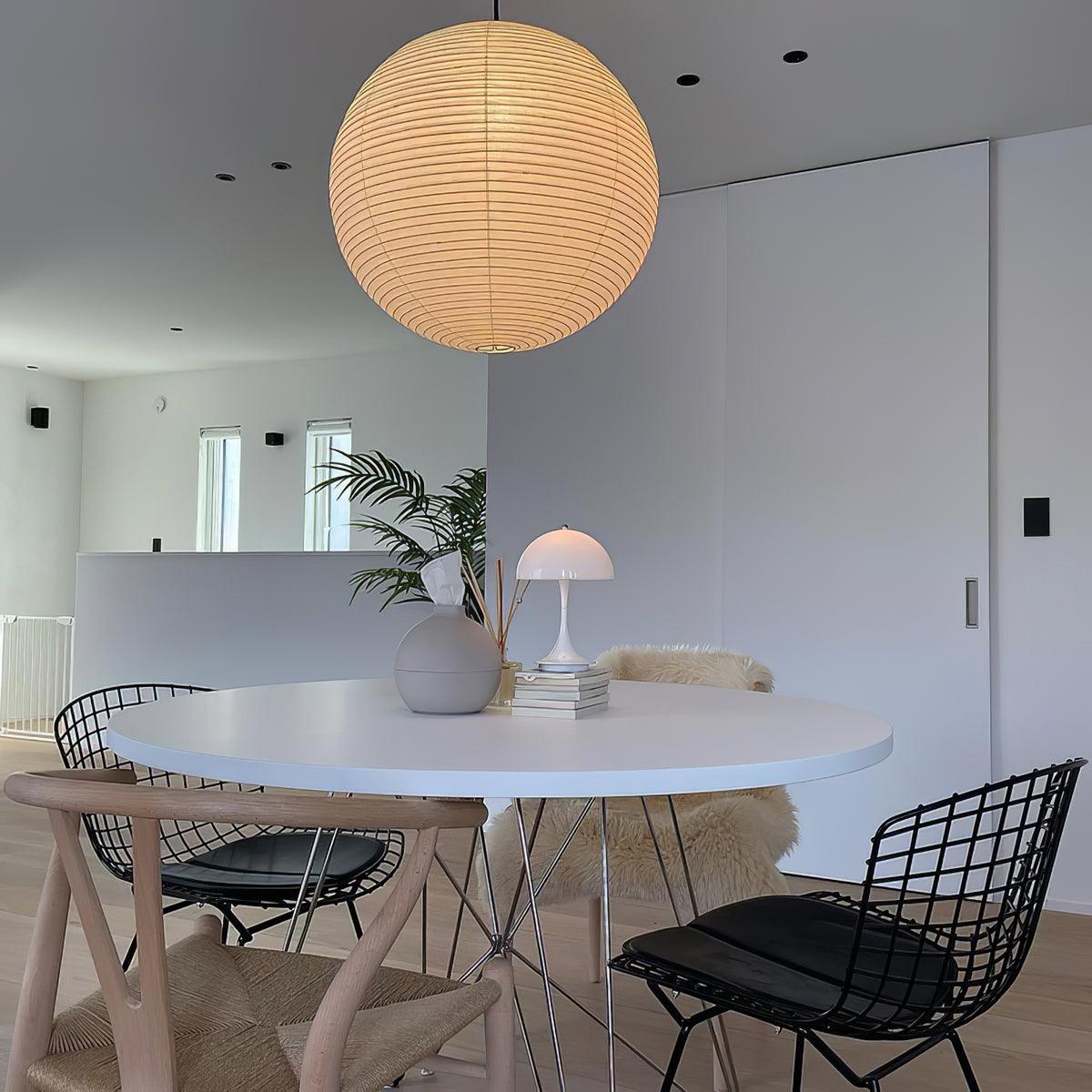Solara Pendant Lamp Bamboo Washi Paper Round - Image 13