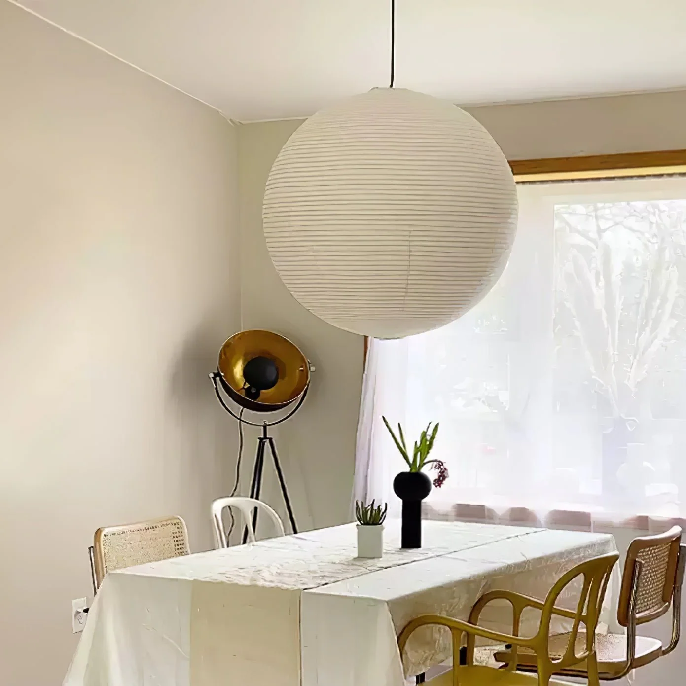 Solara Pendant Lamp Bamboo Washi Paper Round - Image 48