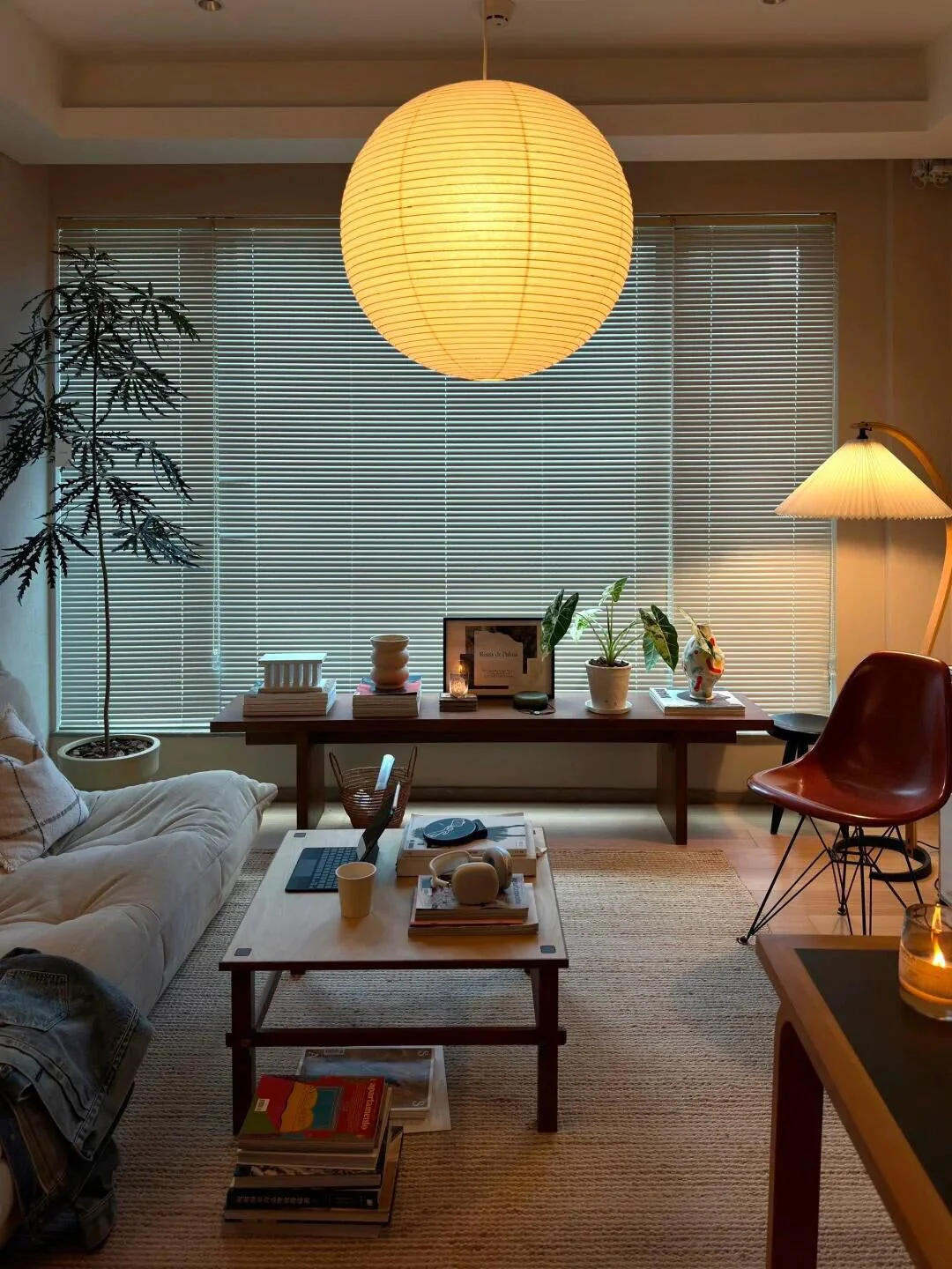Solara Pendant Lamp Bamboo Washi Paper Round - Image 54