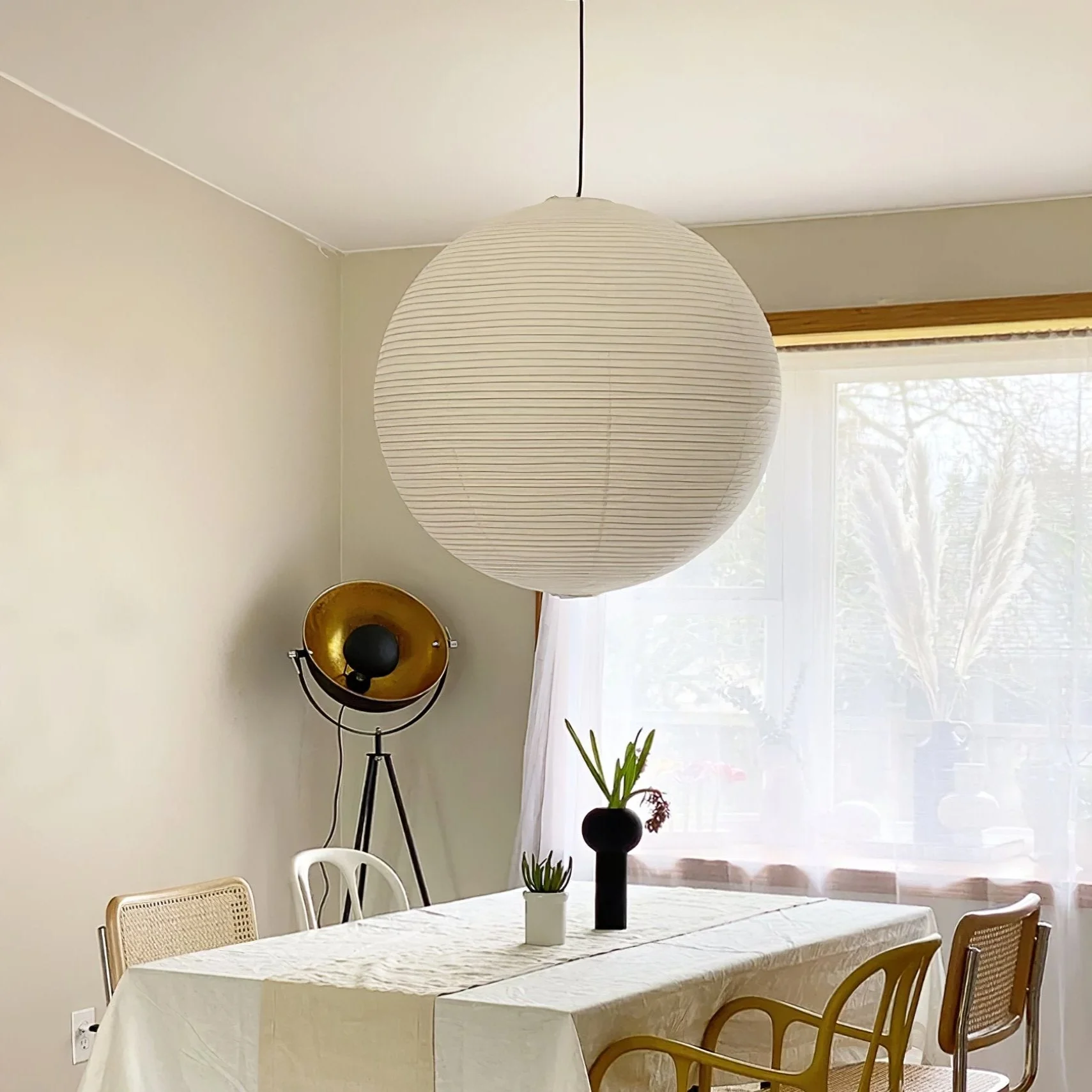 Solara Pendant Lamp Bamboo Washi Paper Round - Image 57