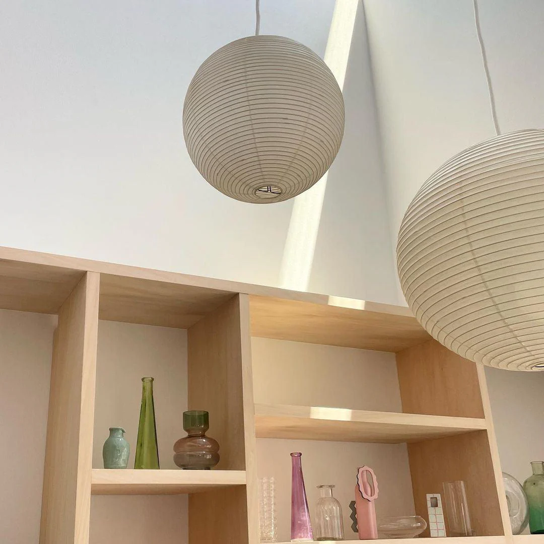 Solara Pendant Lamp Bamboo Washi Paper Round - Image 60