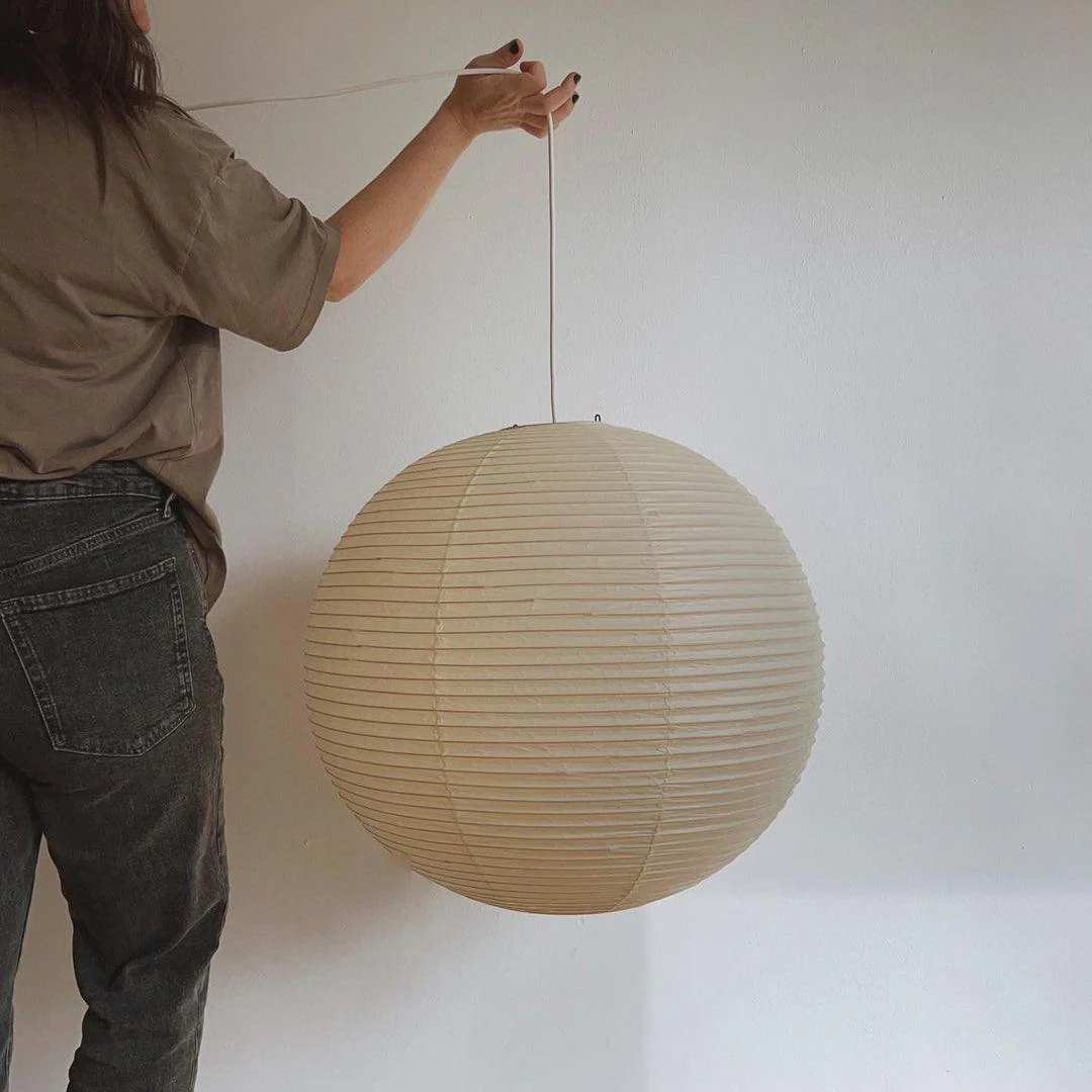 Solara Pendant Lamp Bamboo Washi Paper Round - Image 9