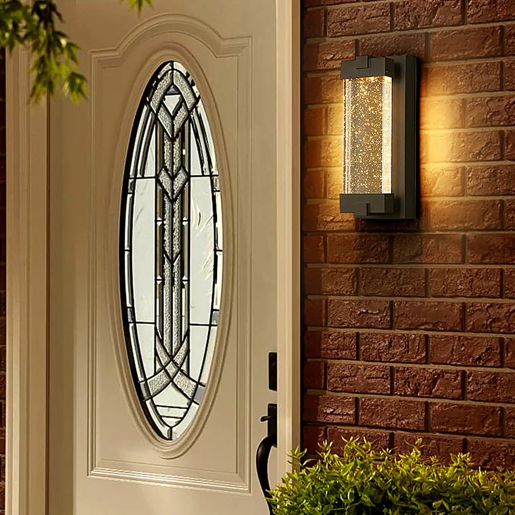 Wea Rectangular Bubbles Crystal Outdoor Wall Lights - Image 3