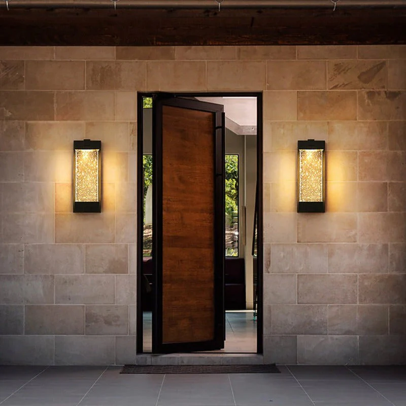 Wea Rectangular Bubbles Crystal Outdoor Wall Lights - Image 4