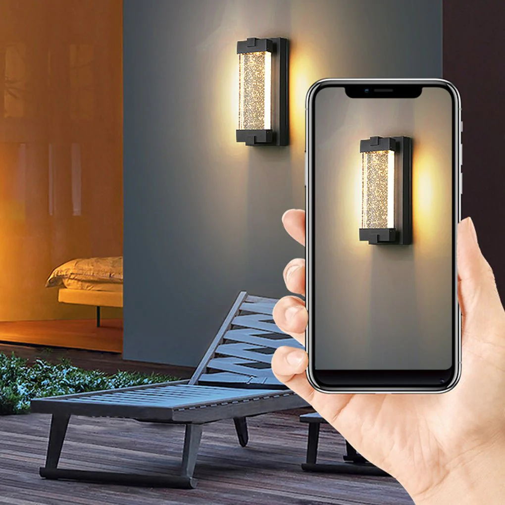 Wea Rectangular Bubbles Crystal Outdoor Wall Lights - Image 6