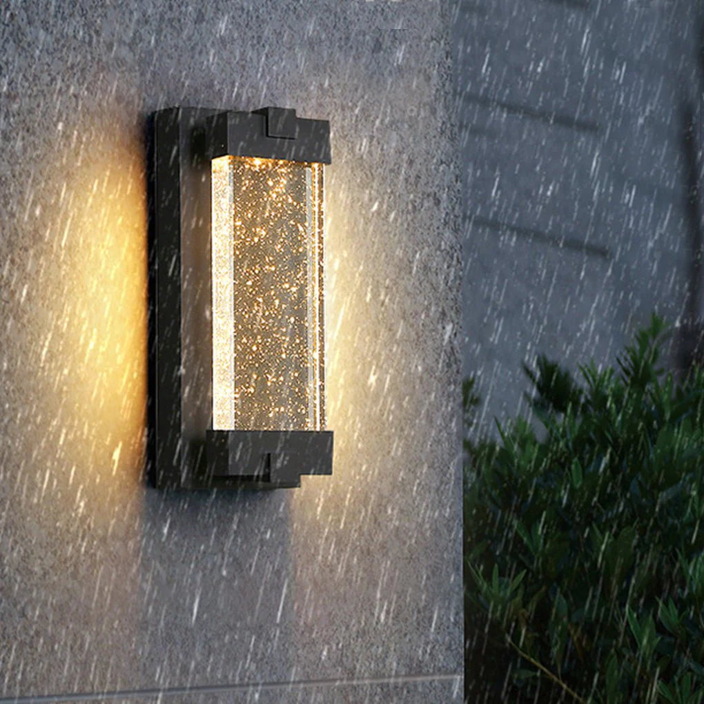 Wea Rectangular Bubbles Crystal Outdoor Wall Lights - Image 8