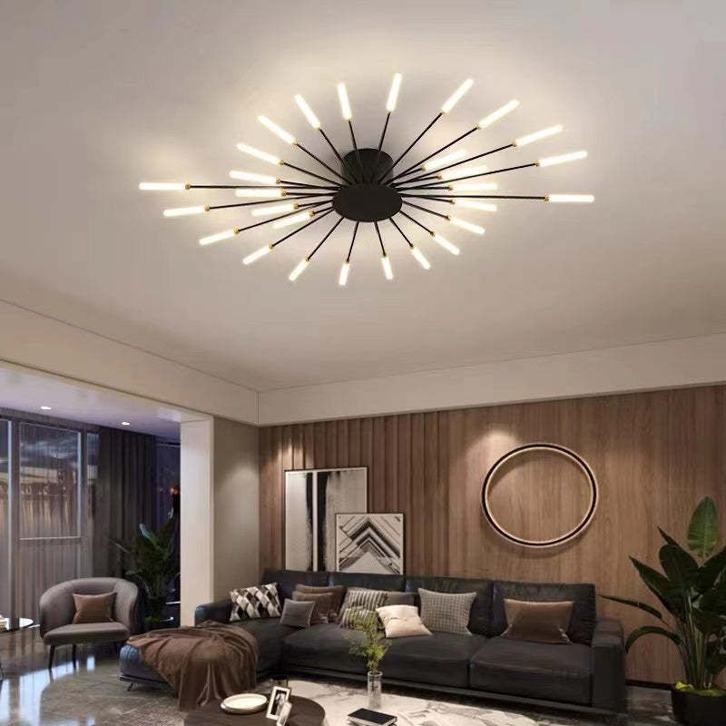 Wesley Flush-Mount Ceiling Light Fireworks, Black/Gold - Image 30