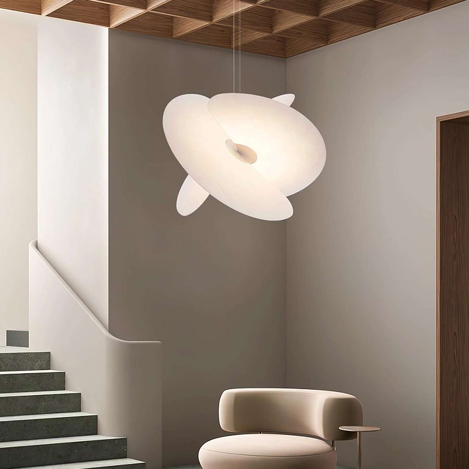 Whirl Modern Fabric Pendant Lamp - Image 43