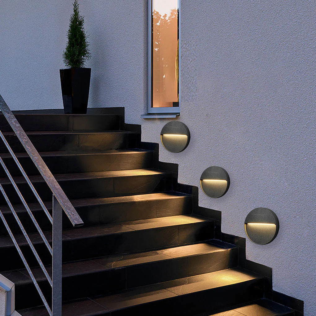 Winied Round Creative Outdoor Wall Step Sconces - Image 5