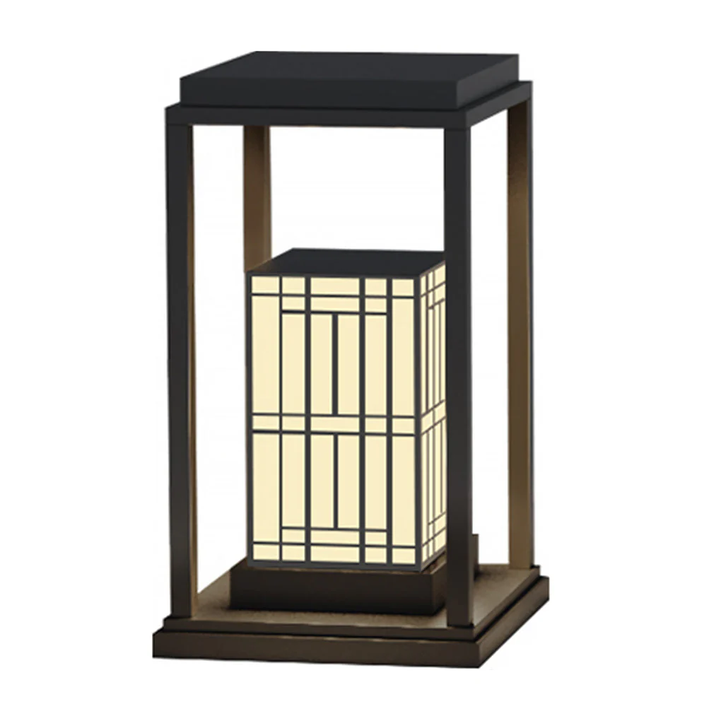 Wyatt Traditional Asian Lampshade Marble Outdoor Light - Image 9