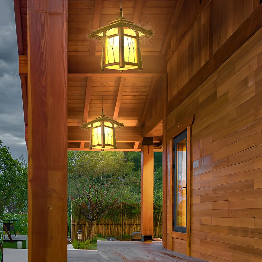 Wyne Branch Pattern Versatile Bamboo Outdoor Light - Image 9