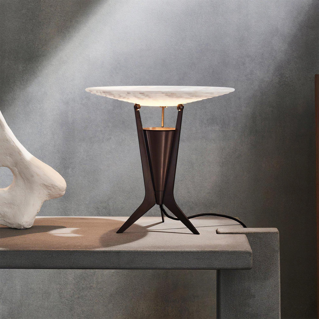 Xeran Modern Alabaster Metal Table Lamp - Image 9