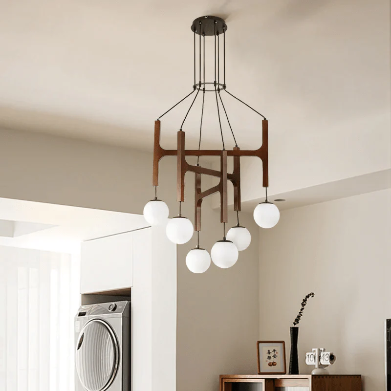 Xylocube Geometric Wood Globe Pendant Light - Image 15