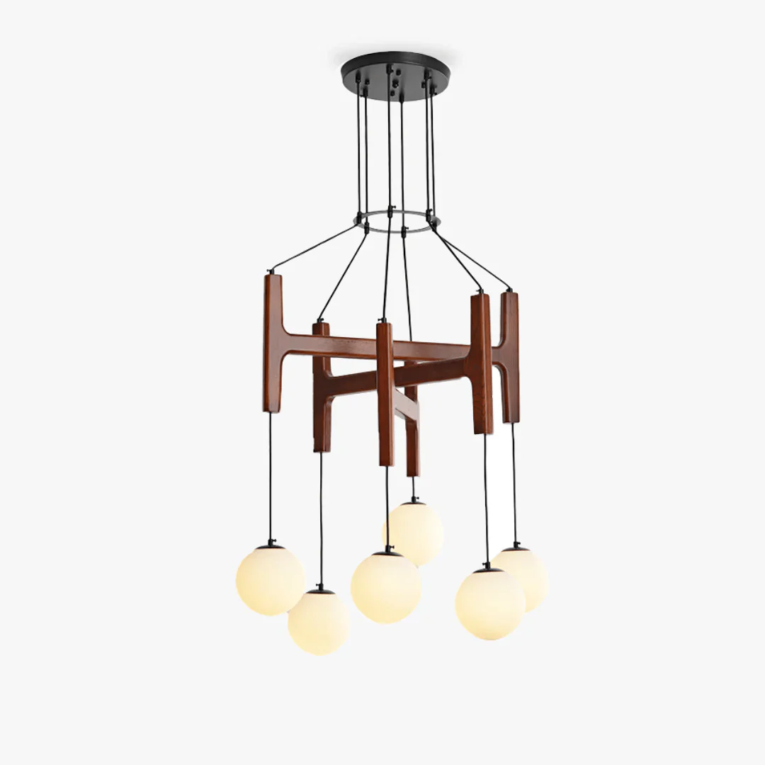 Xylocube Geometric Wood Globe Pendant Light - Image 2