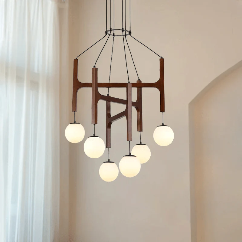 Xylocube Geometric Wood Globe Pendant Light - Image 4
