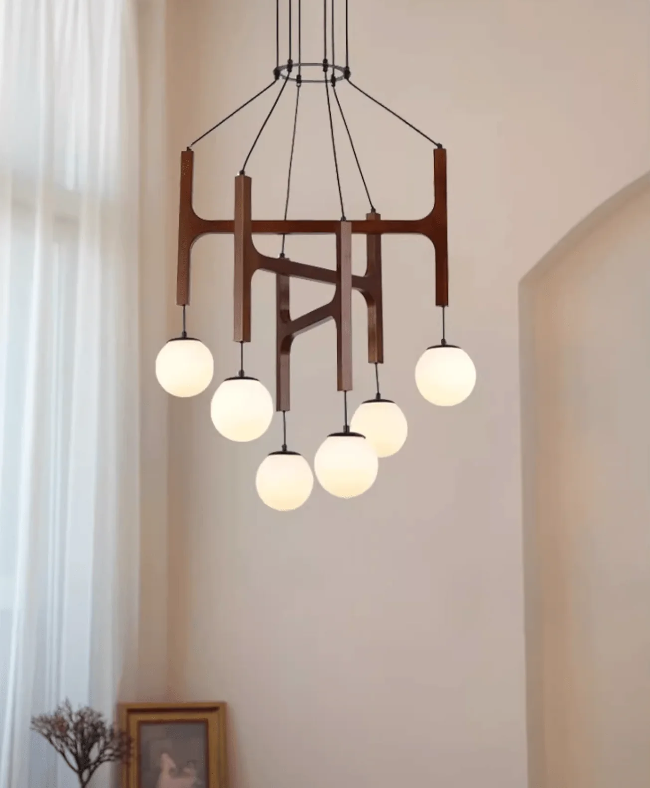 Xylocube Geometric Wood Globe Pendant Light - Image 5