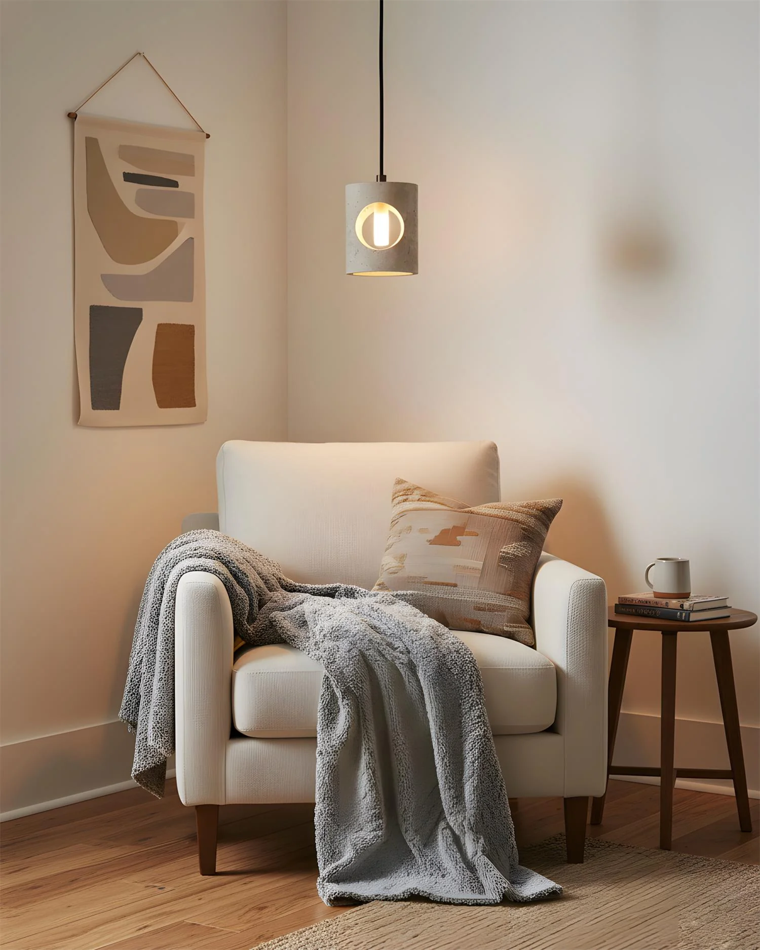 Xynor Industrial Travertine Pendant Lamp - Image 3
