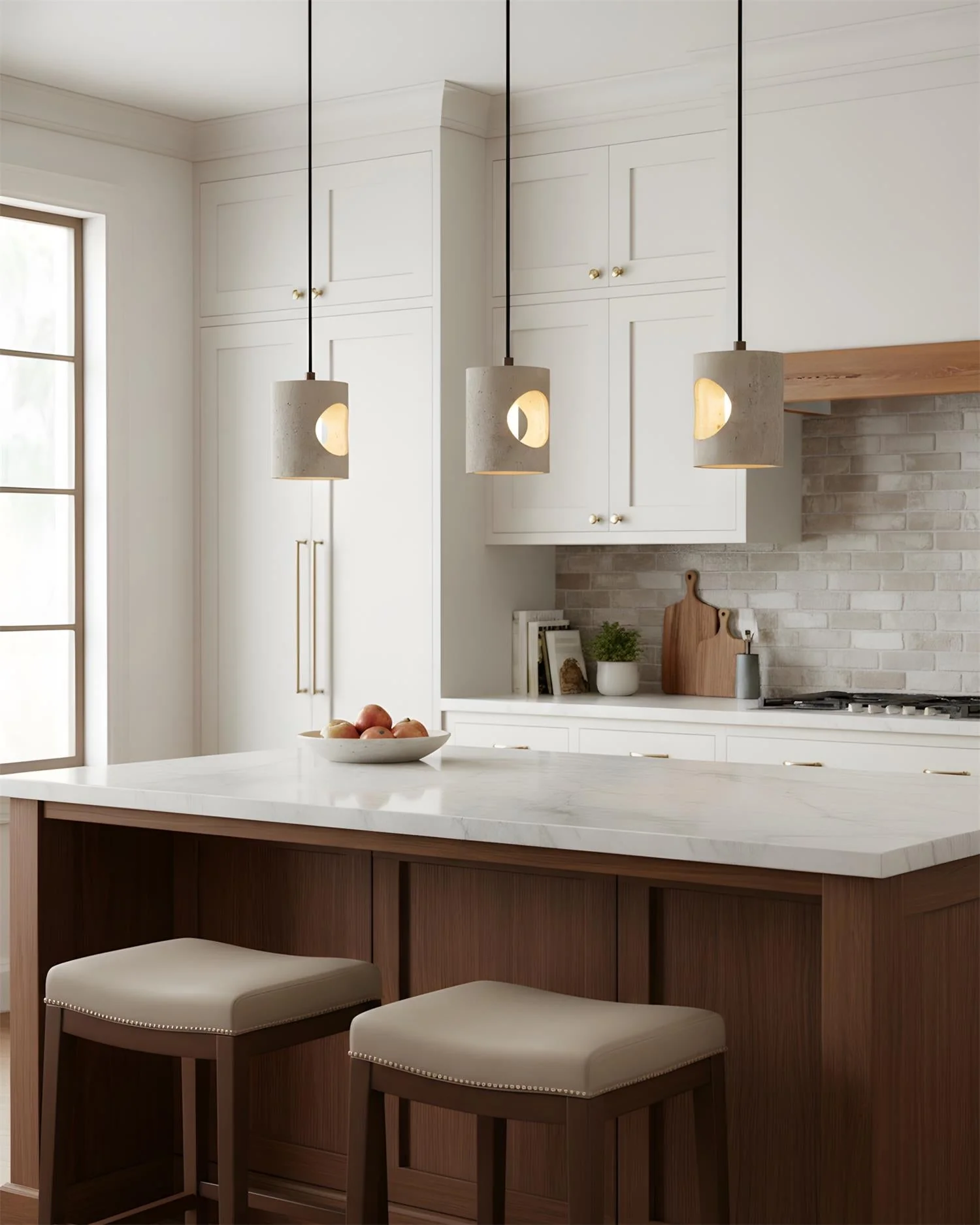 Xynor Industrial Travertine Pendant Lamp - Image 5