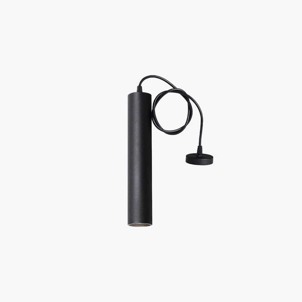 Yore Modern Cylinder Shape Linear Pendant Light Black Metal
