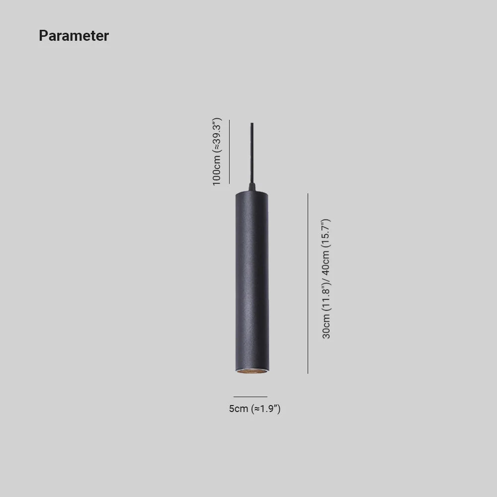 Yore Modern Cylinder Shape Linear Pendant Light Black Metal - Image 4